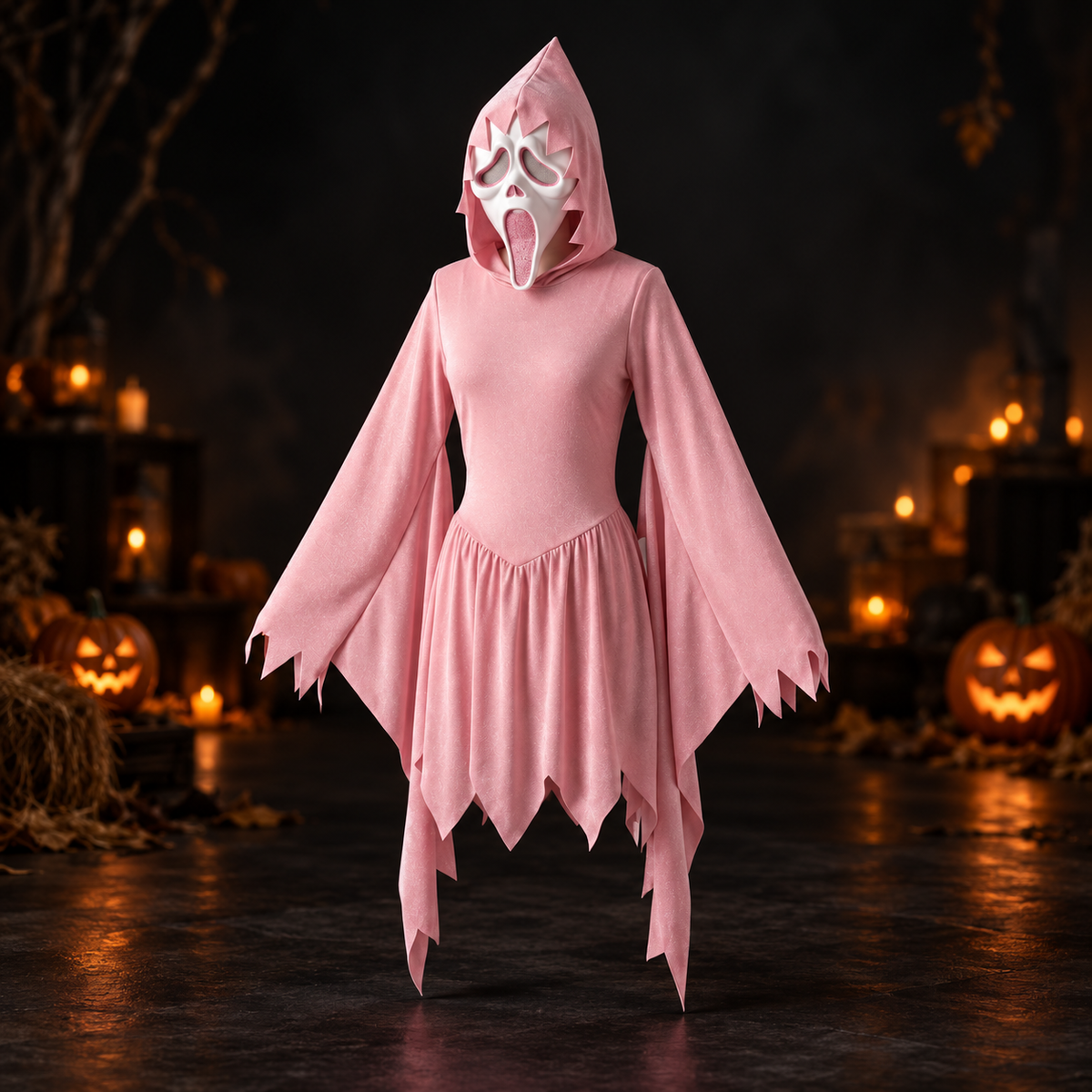 Ghostface rose avec masque